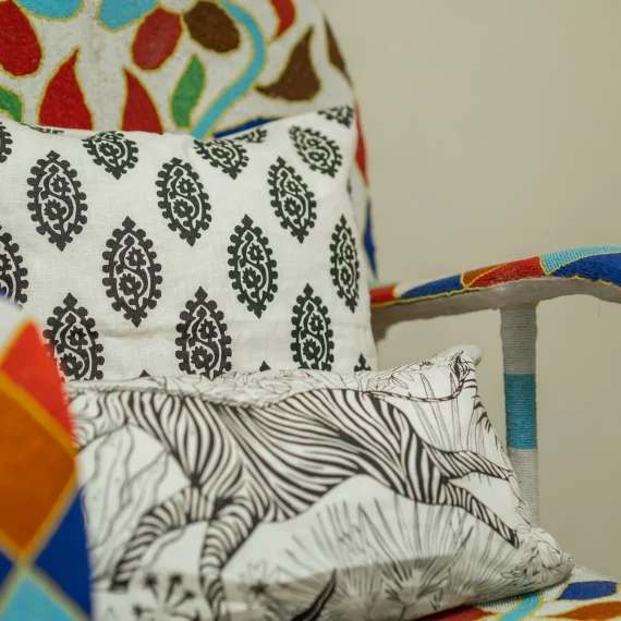 Dragonfly Designs Kenya B&W Cushions 1