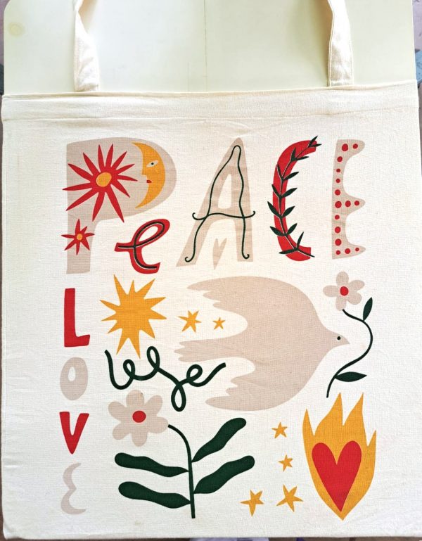 Hand Screen-Printed Cotton Tote Bag
